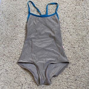 Yumiko leotard Blue and Grey
